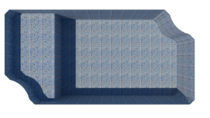 Desenho técnico do modelo 7 de piscina de vinil da Ramiro Piscinas